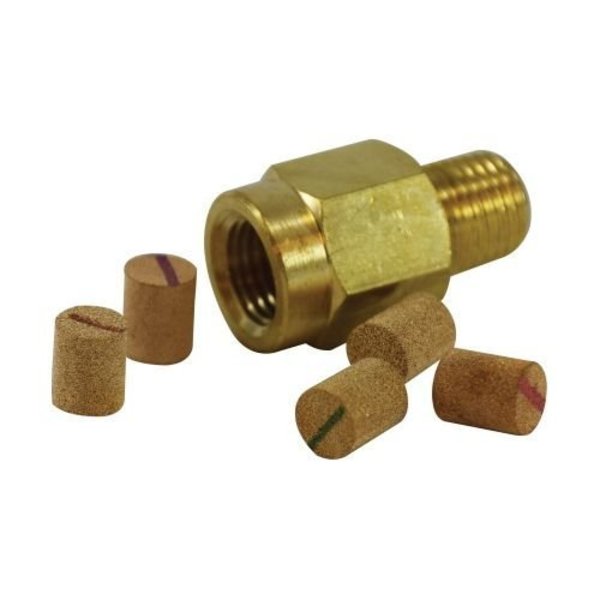 Midland Metal Pressure Snubber, 9000 psi Pressure, 14 Size, Brass BodySintered Bronze Element 28354